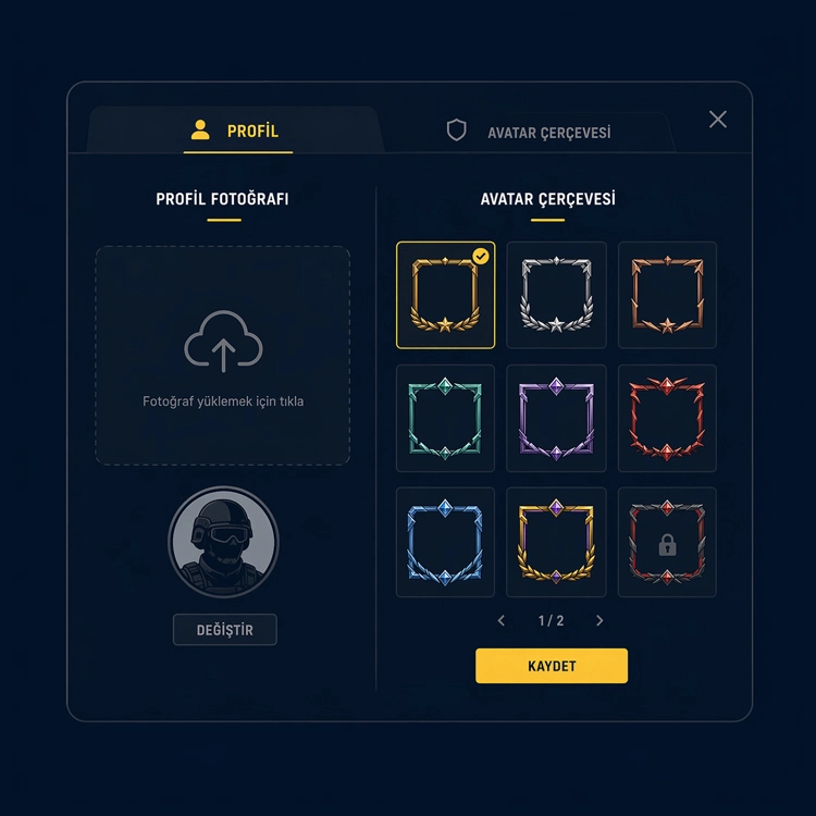 Avatar çerçeveleri ve profil